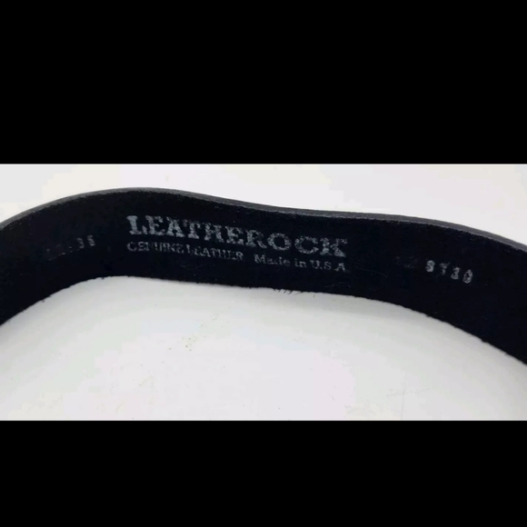 Leatherock Genuine Leather Black Belt Turquoise Silver Rectangle Buckle Belt - Picture 8 of 11